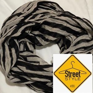 Street Style Lightweight Striped Block Neck Scarf